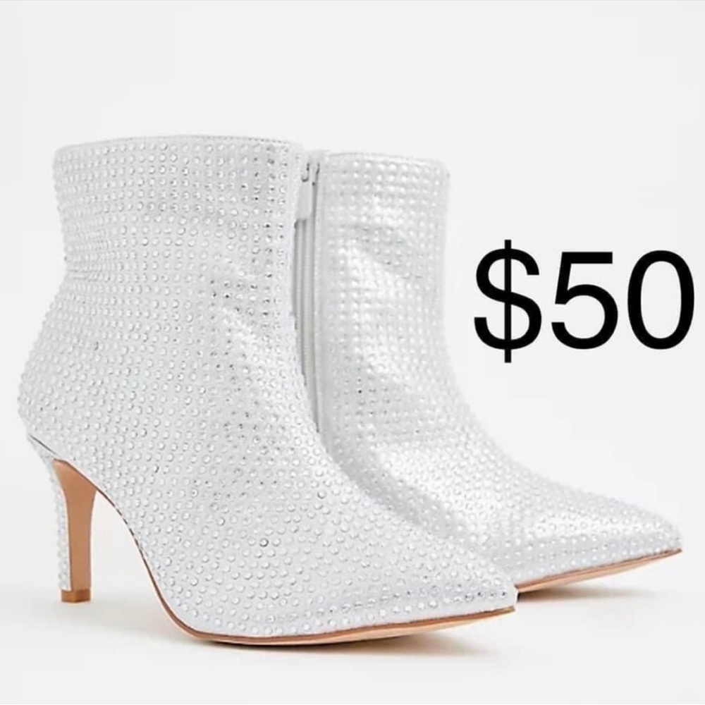 COPY - Torrid size 10.5 bling silver boots